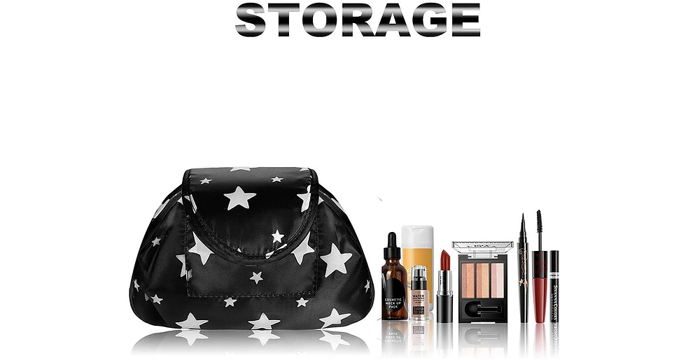 Thumbnail: Lazy Drawstring Makeup Bags, Large Capacity Waterproof Travel Portable Cosmetic 