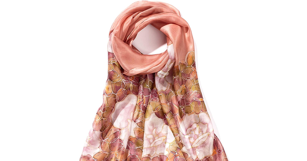 Thumbnail: Invisible World Women'S 100% Silk Scarf Rose Flower
