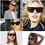 Thumbnail: FEISEDY Vintage Square Cat Eye Sunglasses for Women Trendy Retro Cateye Sunglass