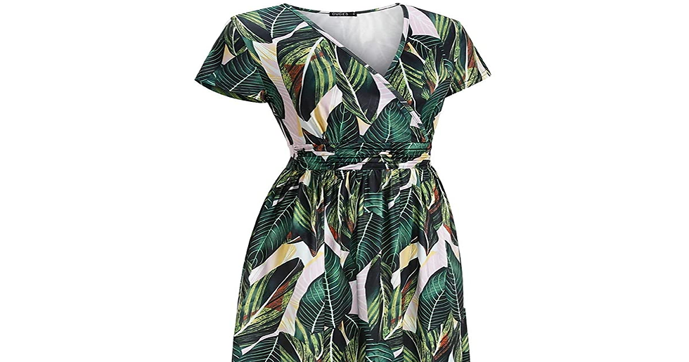 Thumbnail: OUGES Women'S Summer Casual V Neck Short/Long Sleeve Floral Pattern Wrap Ladies 