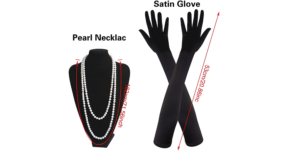 Thumbnail: PLULON 1920S Sequin Beaded Fringed Flapper Dress with 20S Accessories Set