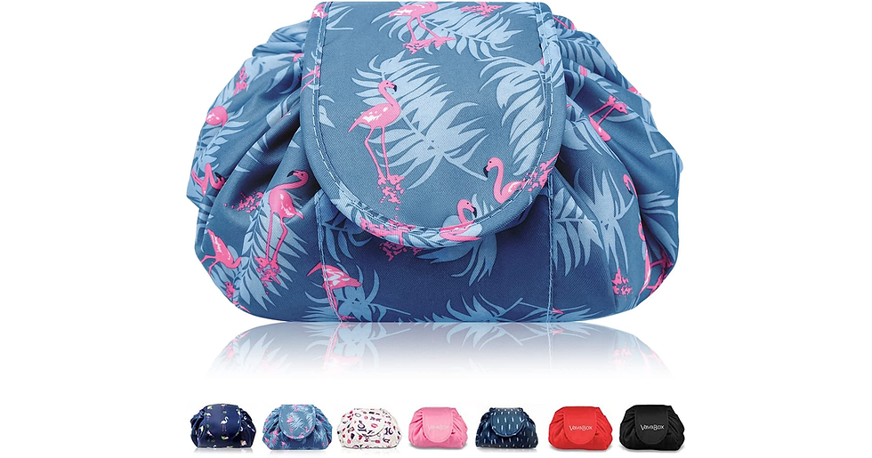 Thumbnail: Lazy Drawstring Makeup Bags, Large Capacity Waterproof Travel Portable Cosmetic 