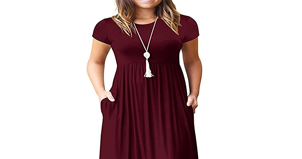 Thumbnail: GRECERELLE Womens Maxi Dress Ladies' Summer Casual Short Sleeve Long Dresses wit