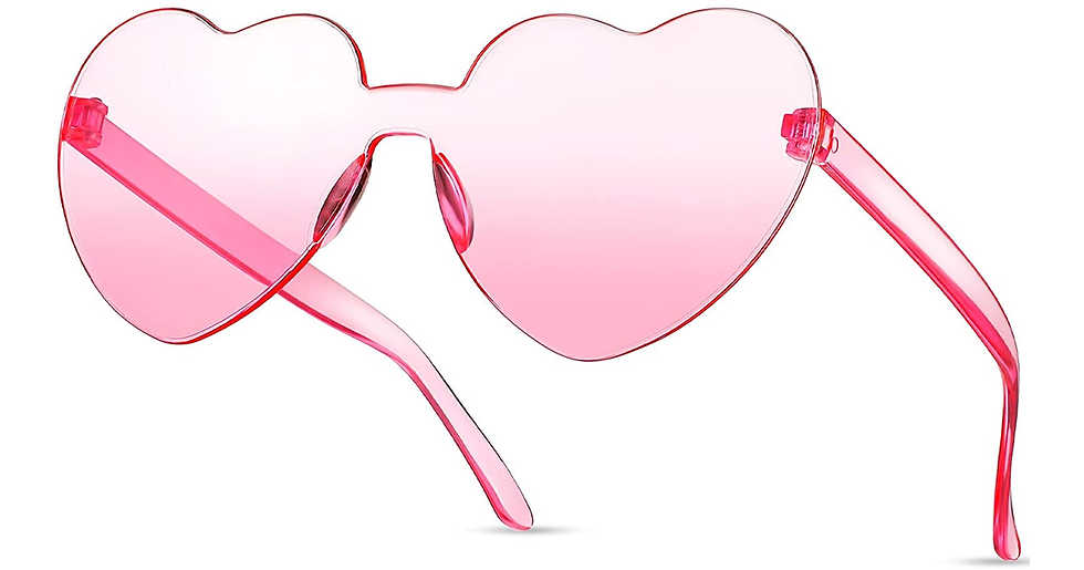 Thumbnail: Heart Shape Sunglasses Rimless Transparent Glasses Love Candy Color Glasses Part