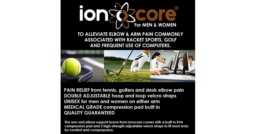 Thumbnail: Ionocore® Tennis Elbow Strap - Golfers Arm Support Brace with EVA Compression Pa