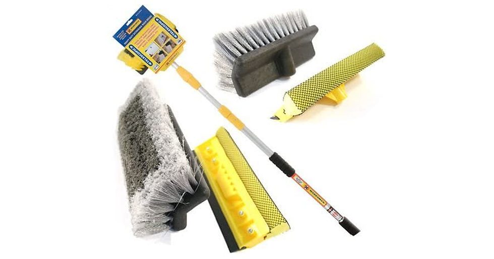 MASCARELLO® NEW 3M 9FT ALUMINIUM TELESCOPIC WATER FED WINDOW CAR VAN WASH BRUSH
