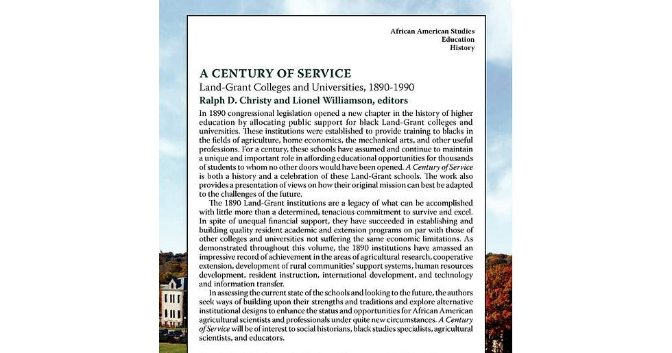 Thumbnail: A Century of Service: Land-Grant Colleges and Universities, 1890-1900 New