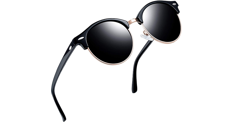 Thumbnail: Joopin Semi-Rimless Polarised Sunglasses Man - UV400 Protection Retro Half Frame