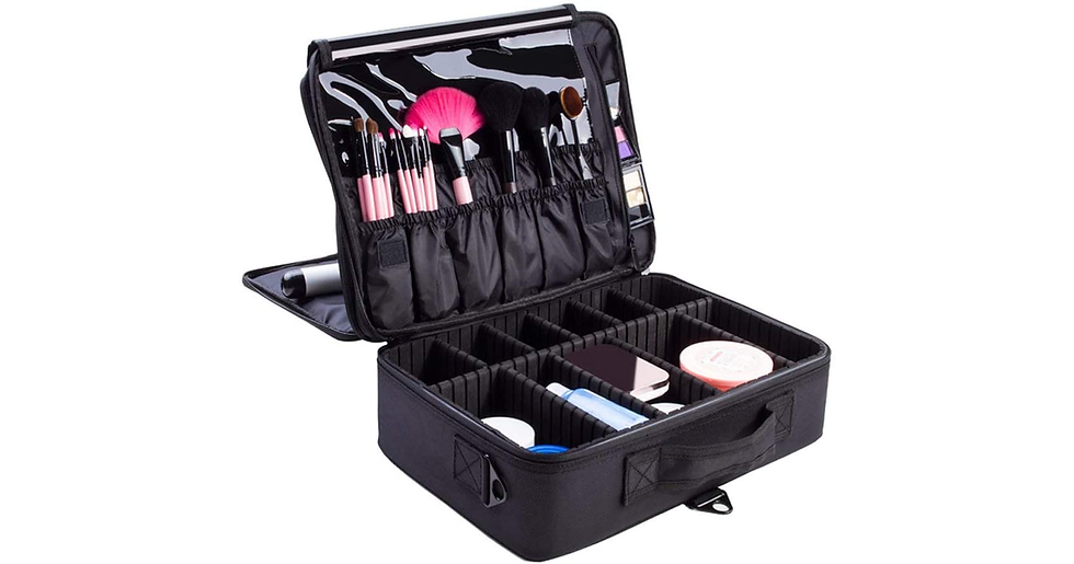 Thumbnail: Makeup Bag Make up Case: Large Travel Cosmetic Organiser Beauty Case - Professio