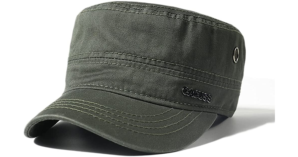 Thumbnail: CACUSS Men'S Cotton Army Cap Cadet Hat Trucker Dad Hat Military Flat Top Adjusta