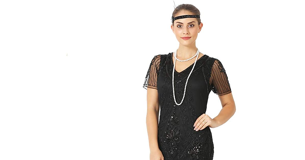 Thumbnail: Jaoswish Gatsby 1920S Flapper Dress Women Vintage Sequin Fringe Beaded Art Deco 