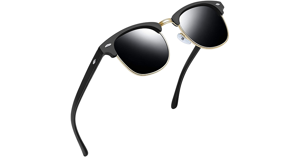 Thumbnail: Joopin Semi-Rimless Polarised Sunglasses Man - UV400 Protection Retro Half Frame