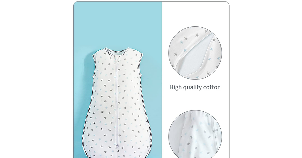 Thumbnail: MOXTOYU Baby Sleep Bag, 100% Cotton 1.0 Tog Baby Sleeping Bag, Sleeveless Swaddl