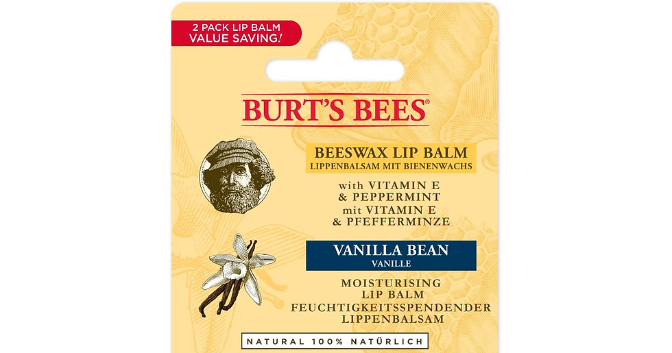 Burt'S Bees Lip Balm Duo Pack, Beeswax and Vanilla Bean, 2 X 4.25G