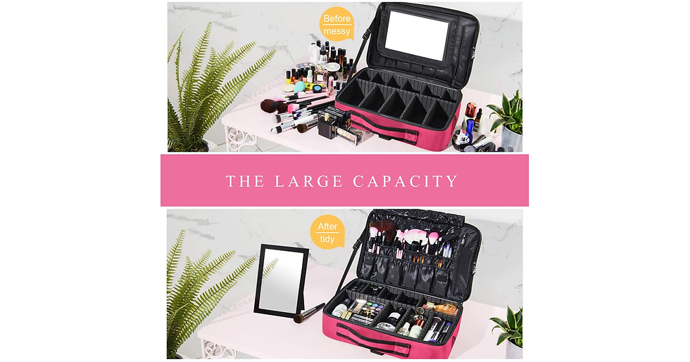 Thumbnail: Joligrace Extra Large Oxford Fabric Professional Makeup Bag with Removable Back 