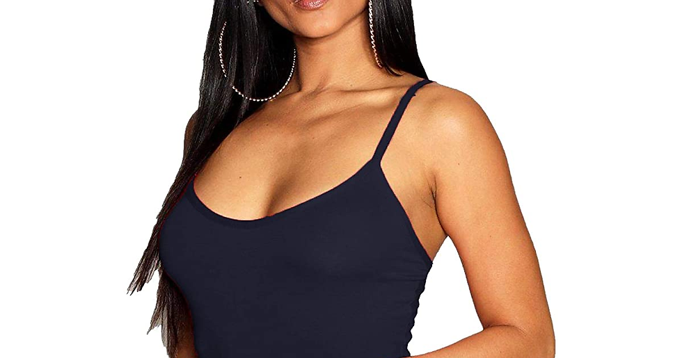 Thumbnail: Re Tech UK Womens Ladies Plain Strappy Bodycon Cami Vest Tank Top Sleeveless Cam