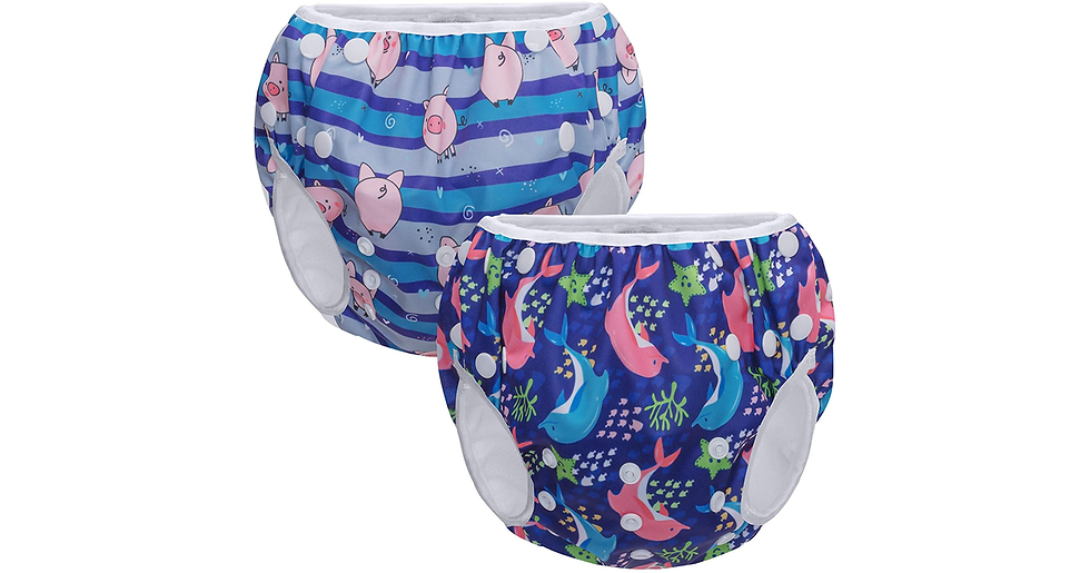 Thumbnail: Teamoy Reusable Swim Nappy(2 Packs) for Baby Boys& Girls, Comfortable, Washable 