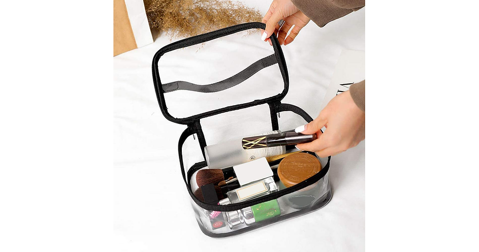 Thumbnail: Kuou Clear Make up Bag, Gift Cosmetic Bag Portable Waterproof PVC Travel Bag Bru