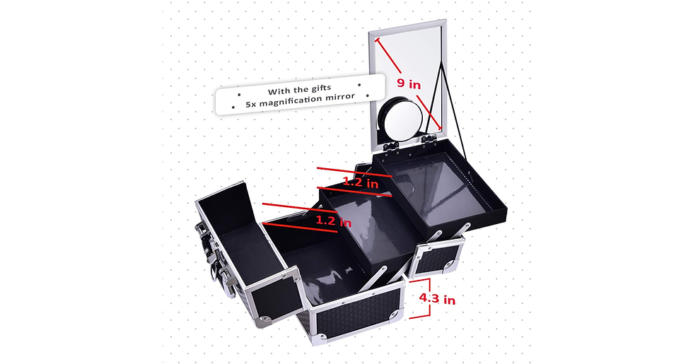 Thumbnail: Joligrace Makeup Box Vanity Case Cosmetic Organiser Case Beauty Box with Mirror 