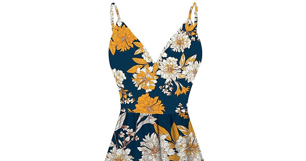 Thumbnail: Freshhoodies Womens Summer Dress Lady V Neck Sleeveless Strappy Tunic Boho Flora