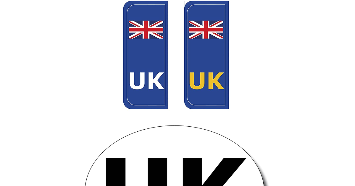 12PA UK Oval + Number Plate Sticker | Stickers for Europe (UK Oval + Number Plat
