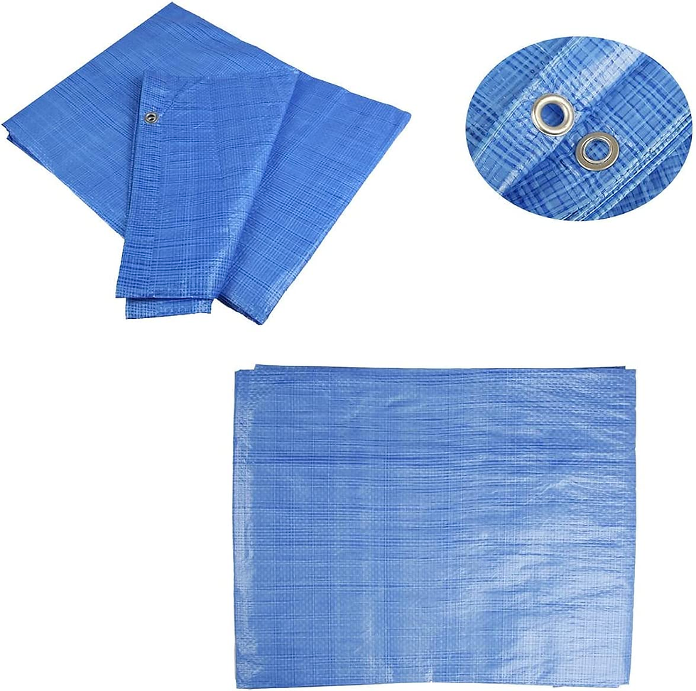 Thumbnail: 3 X 4 M Blue Tarpaulin Waterproof Furniture Caravan Cover Sheet Multipurpose