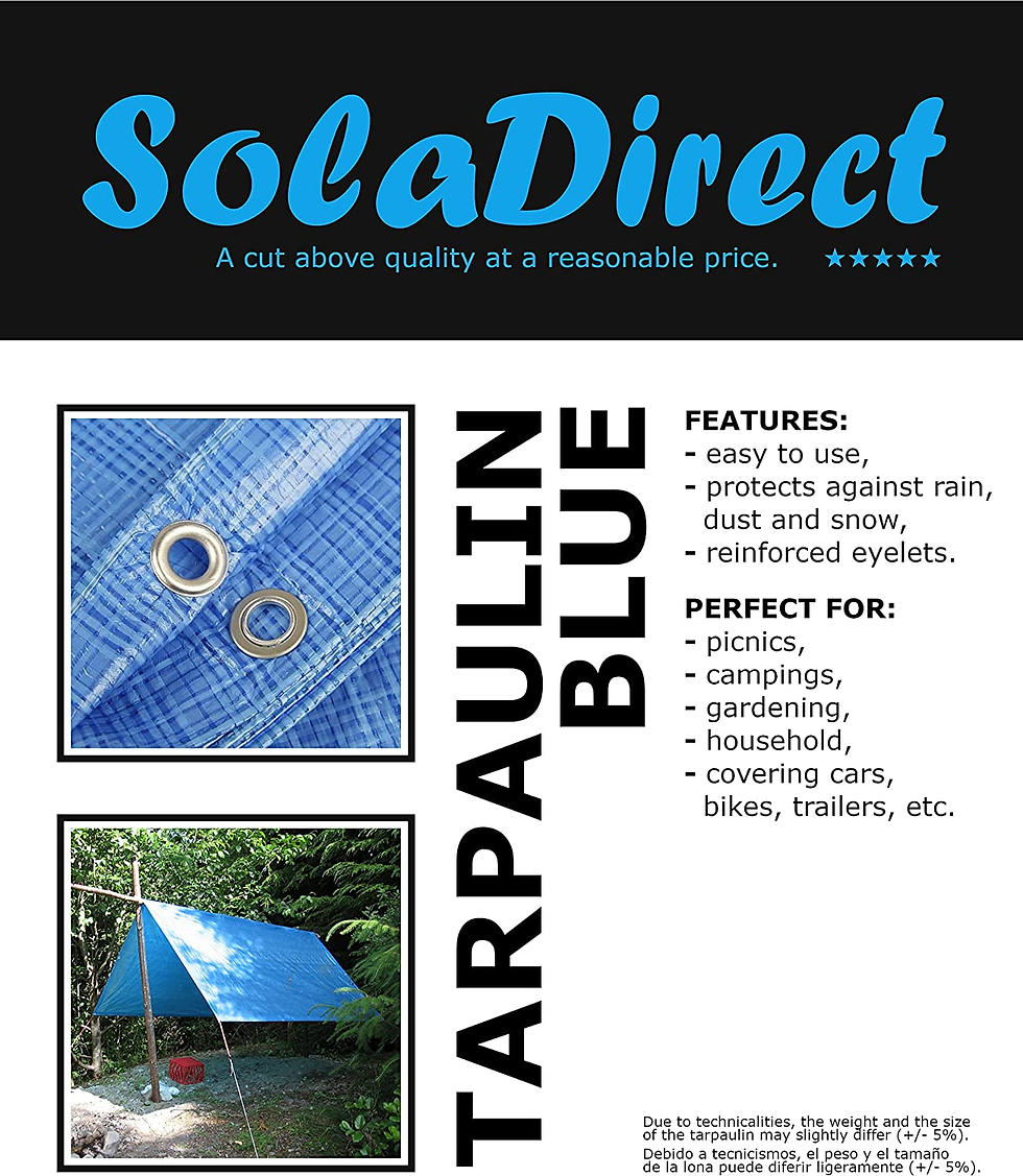 Thumbnail: 3 X 4 M Blue Tarpaulin Waterproof Furniture Caravan Cover Sheet Multipurpose