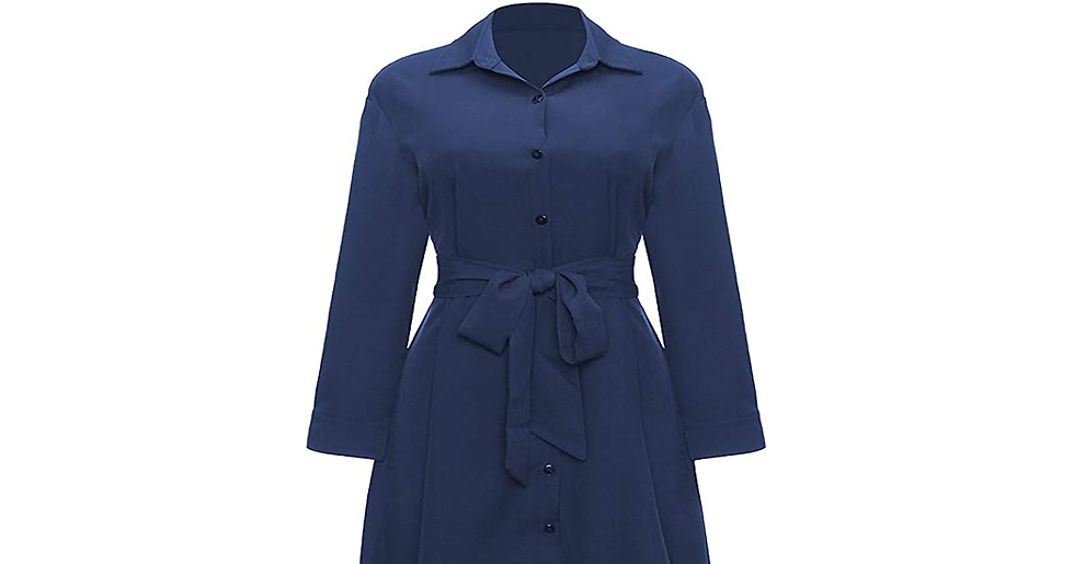 Thumbnail: VERWIN Women Long Sleeve Loose Elegant Maxi Dress Button down up Shirt Long Dres