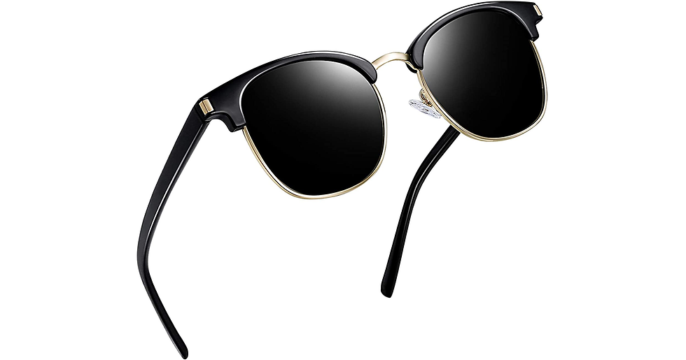 Thumbnail: Joopin Semi-Rimless Polarised Sunglasses Man - UV400 Protection Retro Half Frame