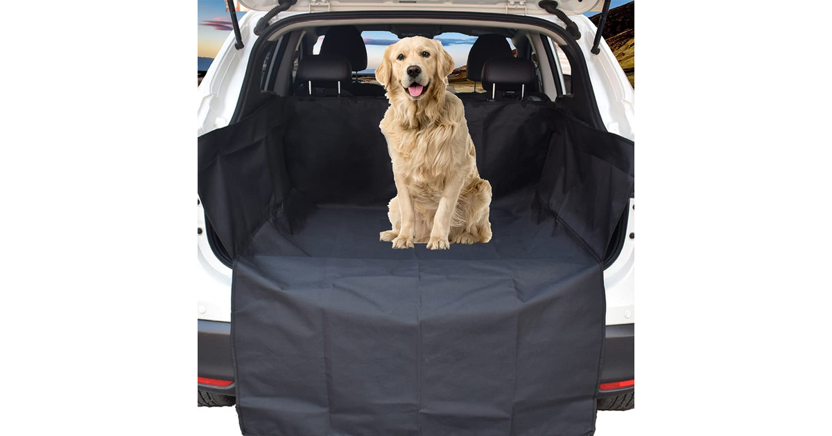 Wefine Car Boot Liner for Dogs Universal Waterproof Car Boot Cover with Bumper F
