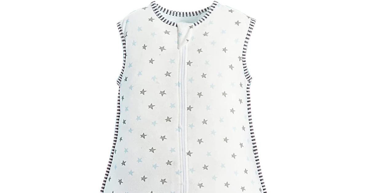 MOXTOYU Baby Sleep Bag, 100% Cotton 1.0 Tog Baby Sleeping Bag, Sleeveless Swaddl