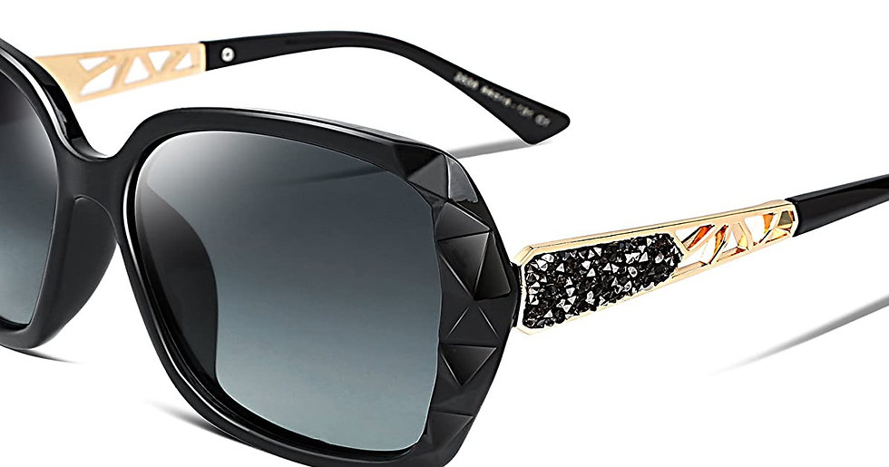 Thumbnail: FEISEDY Oversized Polarised Ladies Sunglasses UV400 Protection Sparkling Composi
