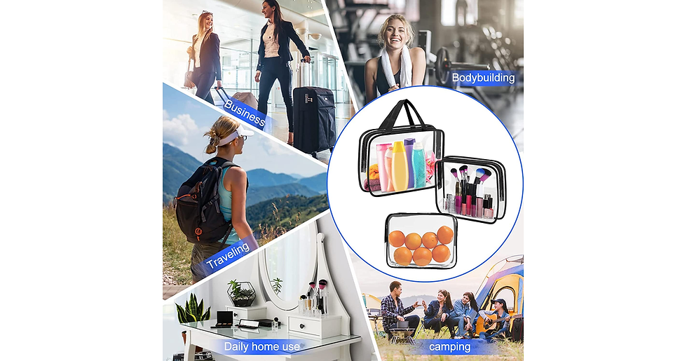 Thumbnail: Clear Toiletries Bag, Funnasting 3 in 1 Waterproof Toiletry Travel Bag Clear PVC