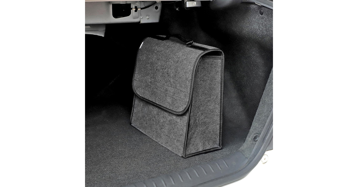 Vinsani Black Large anti Slip Foldable Car Boot Organiser Bag for Boot Storage C