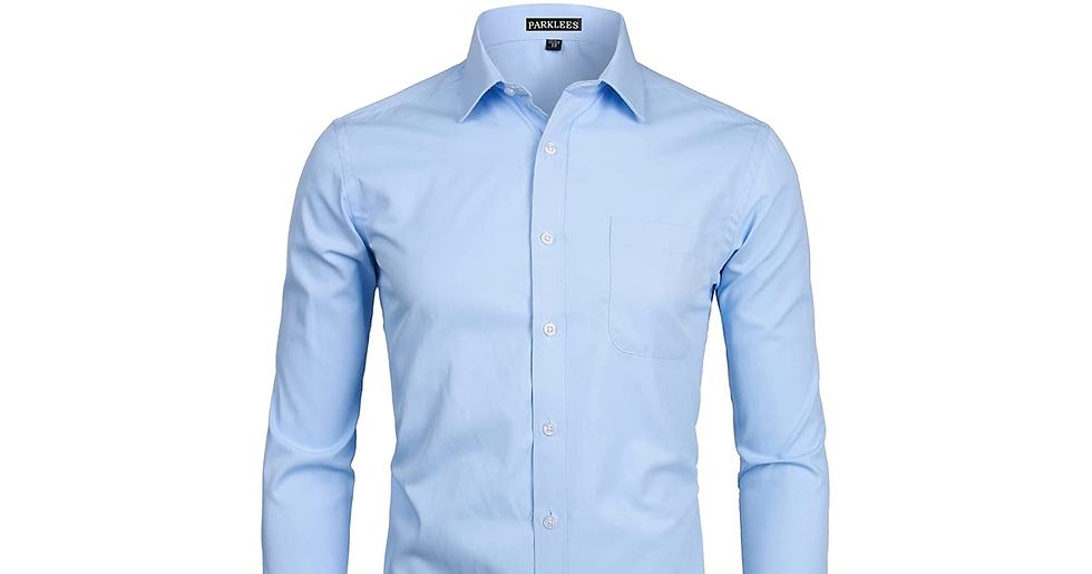 Thumbnail: PARKLEES Men'S Long Sleeve Dress Shirt Solid Slim Fit Casual Business Formal But