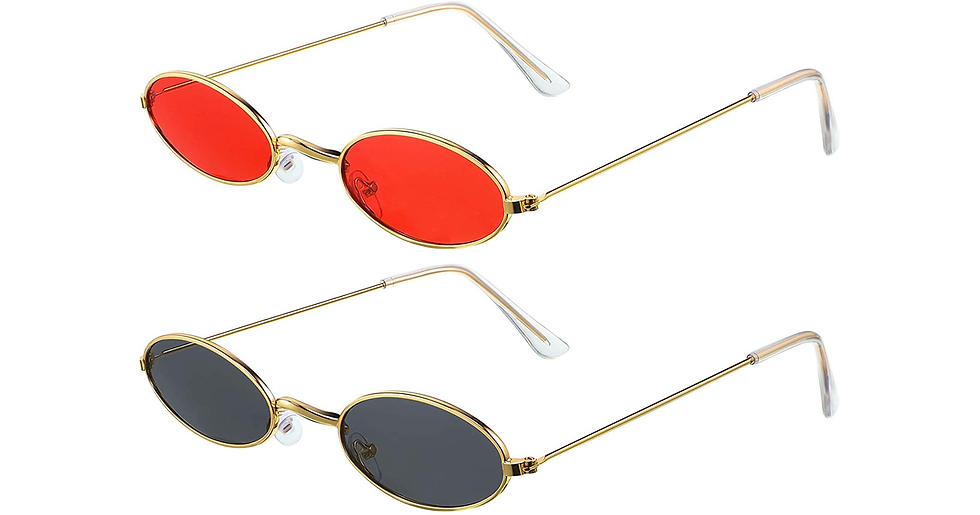 Thumbnail: 2 Pairs Vintage Oval Sunglasses Small Oval Sunglasses Mini Vintage Stylish round