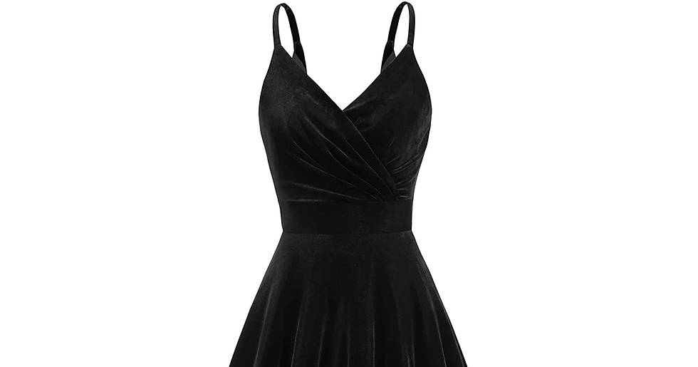 Thumbnail: GRACE KARIN Women Retro V-Neck Spaghetti Dress A-Line Flared Party Prom Cami Dre