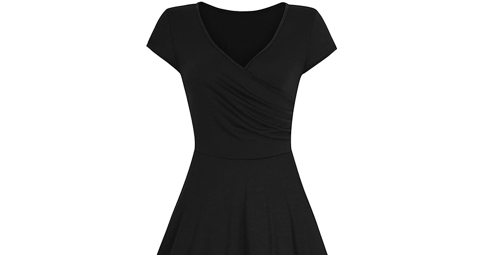 Thumbnail: Hiqueen Women V-Neck A-Line Fit Flare Swing Party Dress