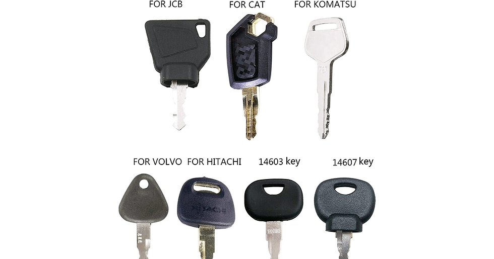 Thumbnail: GAOHOU 7Pcs Replacement Ignition Key Set Compatible for JCB CAT Komatsu 14603 14