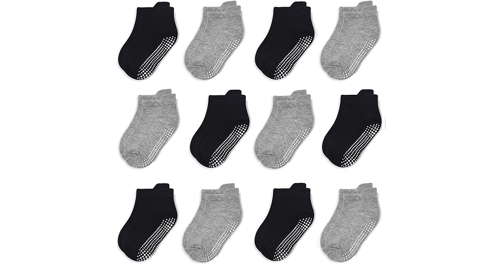 Thumbnail: Non Slip Toddler Baby Socks GRPSKCOS 12 Pairs anti Skid Ankle Socks for Kids Boy