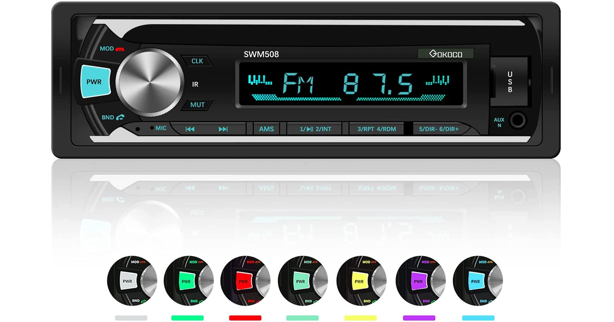 Car Stereos Bluetooth, GOKOCO Car Radio Bluetooth Hands-Free with USB/TF/AUX, 4X