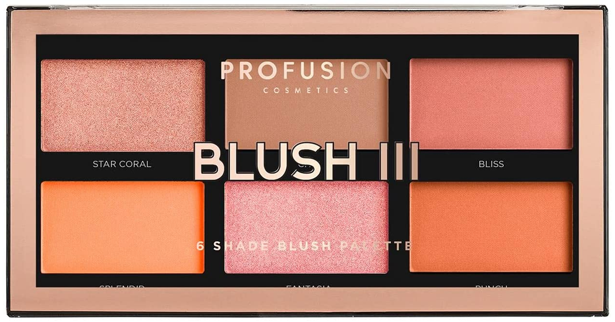 Profusion Cosmetics Blush III 6 Shade Blush Palette, Multicolour