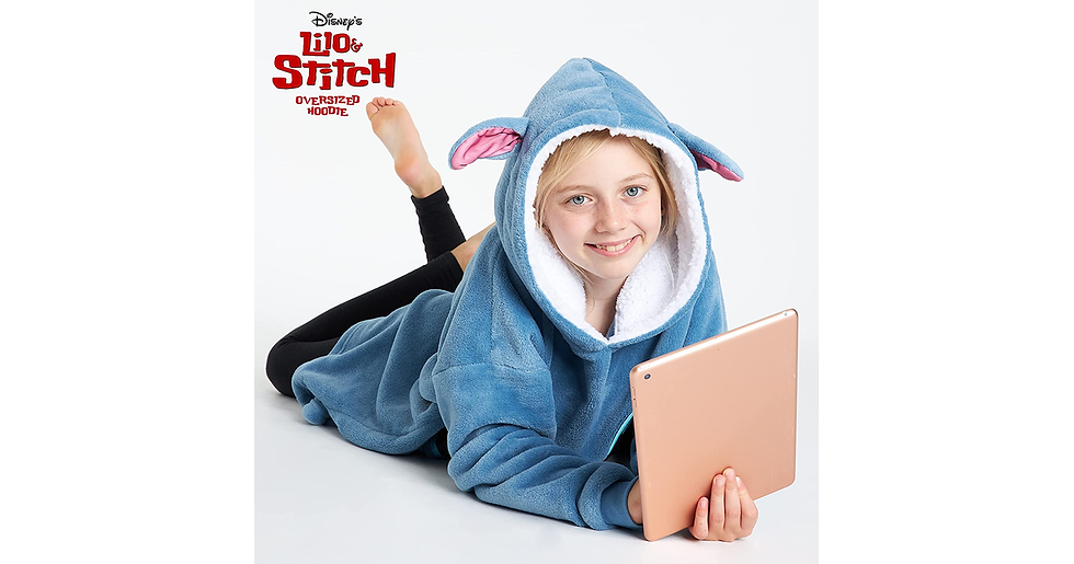Thumbnail: Disney Hoodies for Girls, Kids Oversized Hoodie Blanket, Stitch Disney Gifts