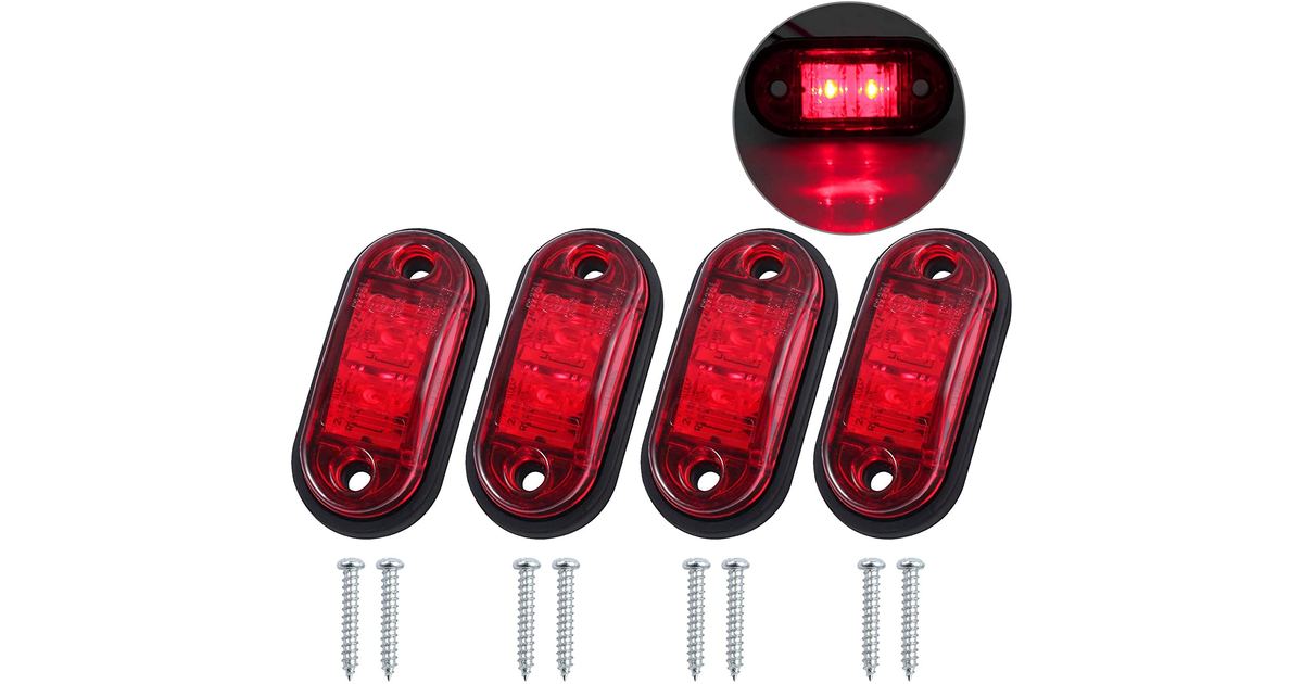 Justech 4Pcs Side Marker Lights LED Front Rear Lights Lamps Universal Indicator