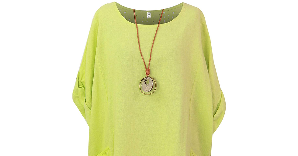 Thumbnail: Storm Island Ladies Italian Plain Top Women Lagenlook Cotton Baggy Dress Two Poc