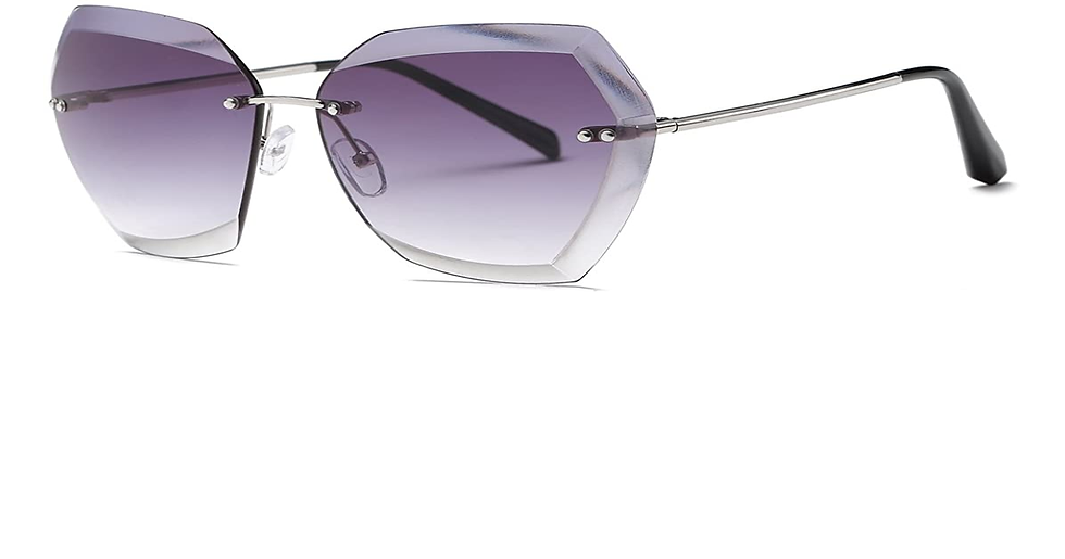 Thumbnail: Kimorn Sunglasses for Women Oversized Rimless Diamond Cutting Lens Classic Eyewe