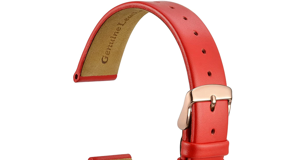 Thumbnail: WOCCI Elegant Watch Straps, Genuine Leather Replacement Bands, Stainless Steel B