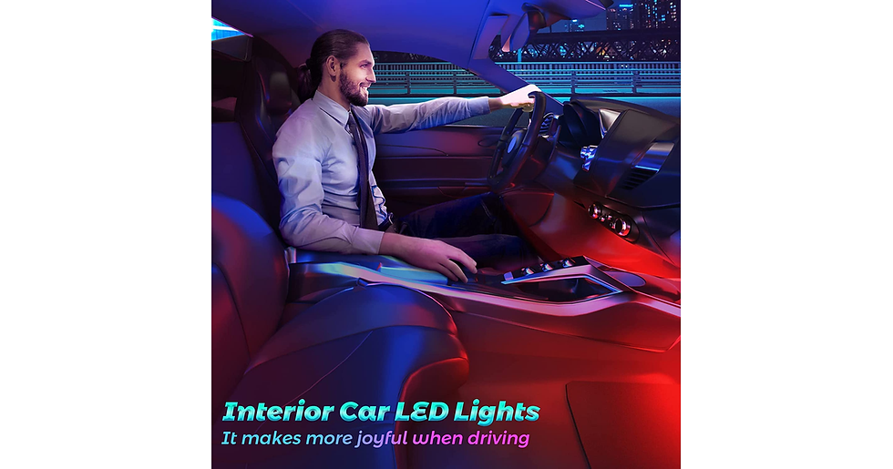 Thumbnail: Winzwon Car LED Interior Lights, 4 Pcs Car LED Strip Light Car Accessories with 