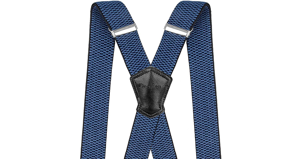 Thumbnail: Decalen Mens Braces with Very Strong Metal Clips Wide 4 Cm 1.5 Inch Heavy Duty S