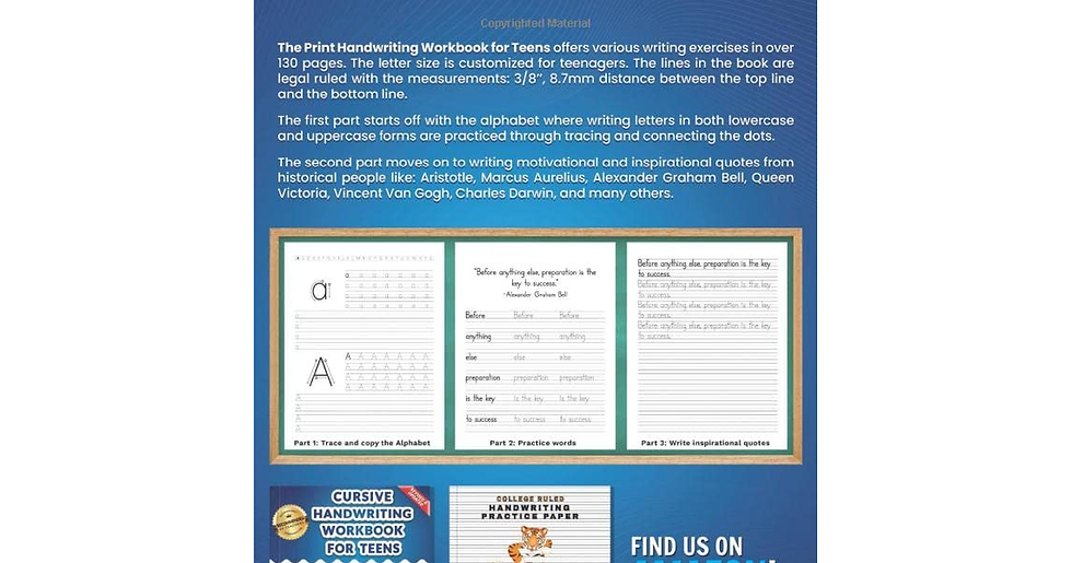 Thumbnail: The Print Handwriting Workbook for Teens: Improve Your Penmanship and Writing Sk